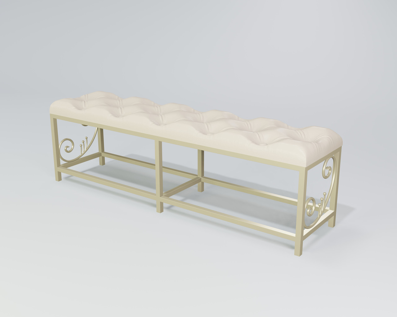 Пуф приліжковий Бетіс метал бежевий довжина 115 см (Tenero TM) (Tenero TM)