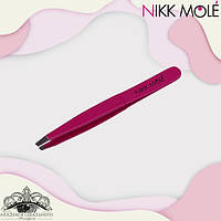 Пінцет для брів класичний Nikk Mole (пурпурно-рожевий)