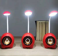 Аккумуляторная настольная светодиодная лампа ночник Игра в Кальмара гибкий LED лед светильник для дома