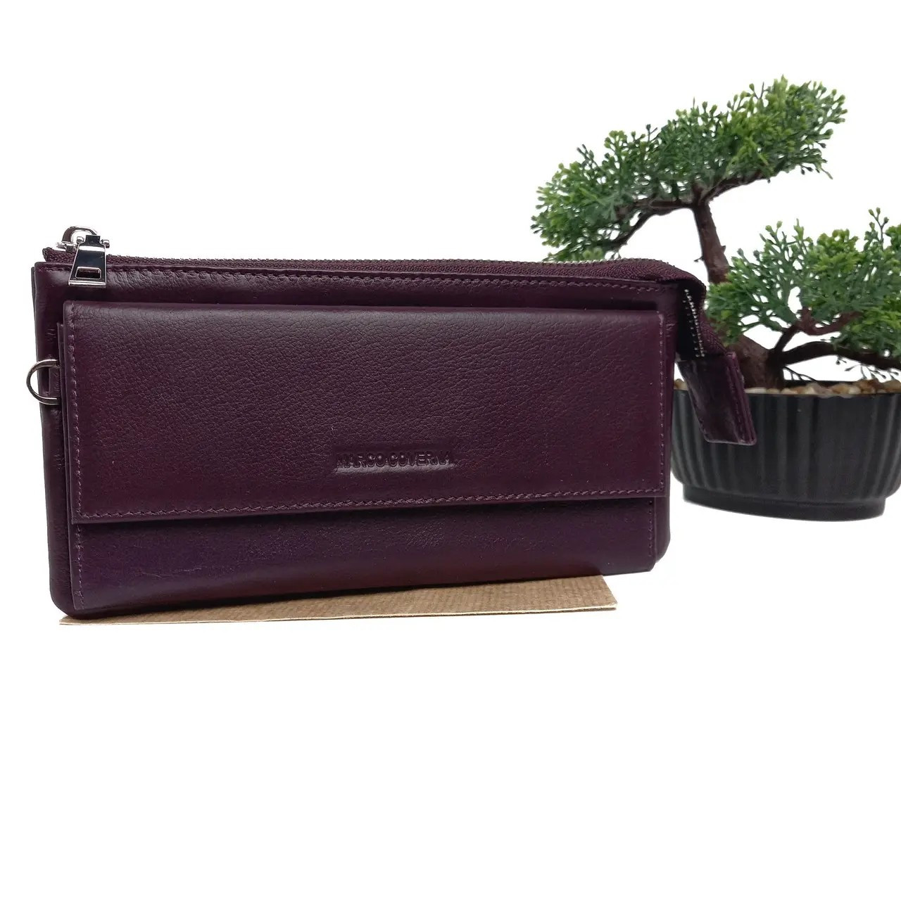 Жіночий брендовий гаманець натуральна шкіра фіолетовий Арт.MC-6052-11 M.Coverna (548), фото 1
