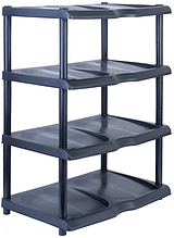 Полиця для взуття Eco Fabric N-30 4-рівнева пластикова чорна