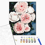 Картина за номерами Бутони пишних троянд Полотно на дерев'яному підрамнику 40x50 см Квіти Набір для малювання Brushme BS40586, фото 2