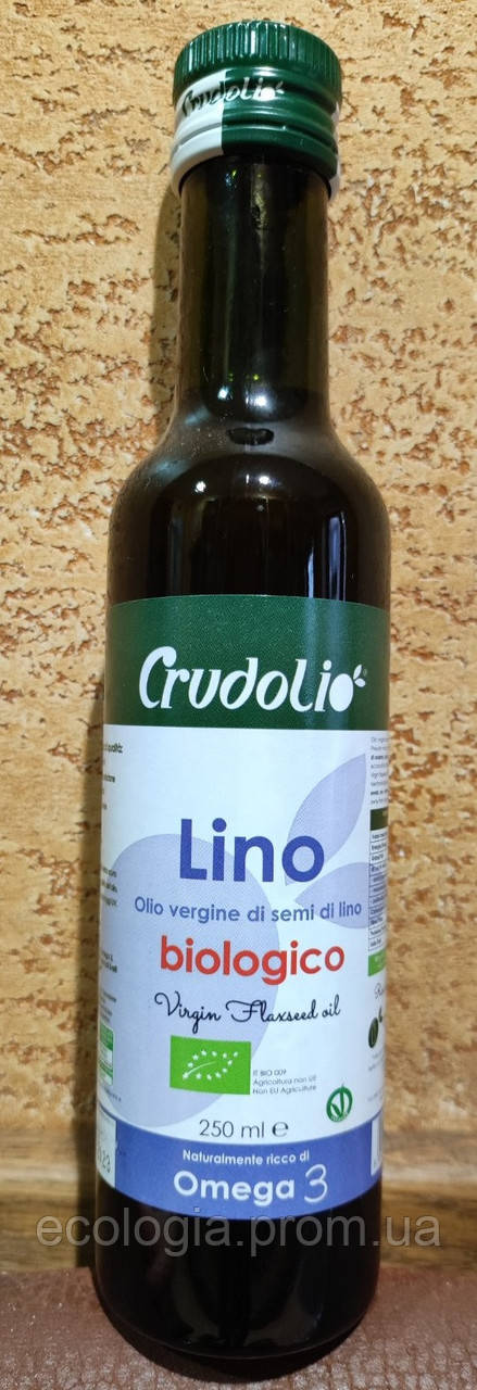 Льняное масло Crudolio Olio di semi di lino Biologico первый холодный отжим семя льна, Омега 3, Омега 6 Италия - фото 4 - id-p1029731921