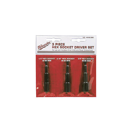 Набір торцевих насадок Milwaukee Shockwave (1/4", 3/8", 5/16") (3 шт.) (Арт.) (Арт. 49663004), фото 1