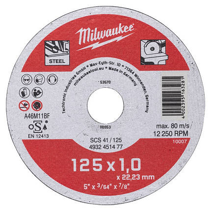 Відрізний диск для металу SCS 41 MILWAUKEE 4932451477, фото 1