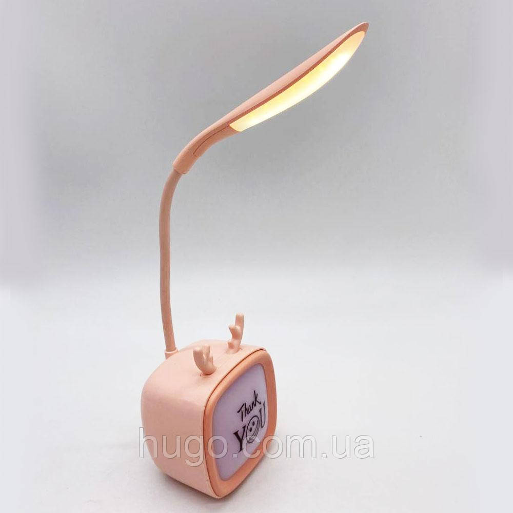 Аккумуляторная настольная лампа USB Hello NO-05, Розовая /Детский настольный светильник-ночник на аккумуляторе - фото 3 - id-p1731272174