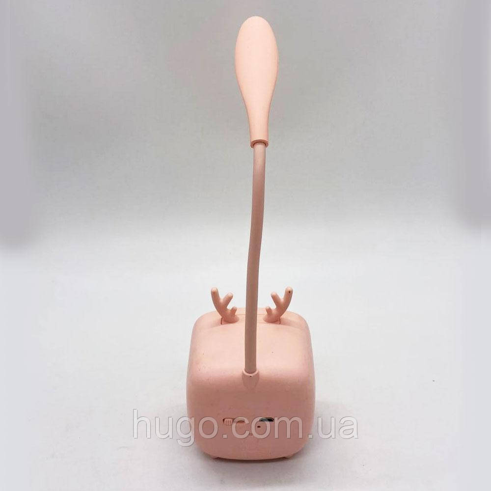 Аккумуляторная настольная лампа USB Hello NO-05, Розовая /Детский настольный светильник-ночник на аккумуляторе - фото 4 - id-p1731272174