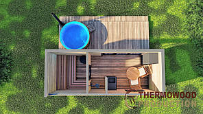 Модульна баня 6х3м Панорама Gartensauna-11 Thermowood Production під ключ від виробника