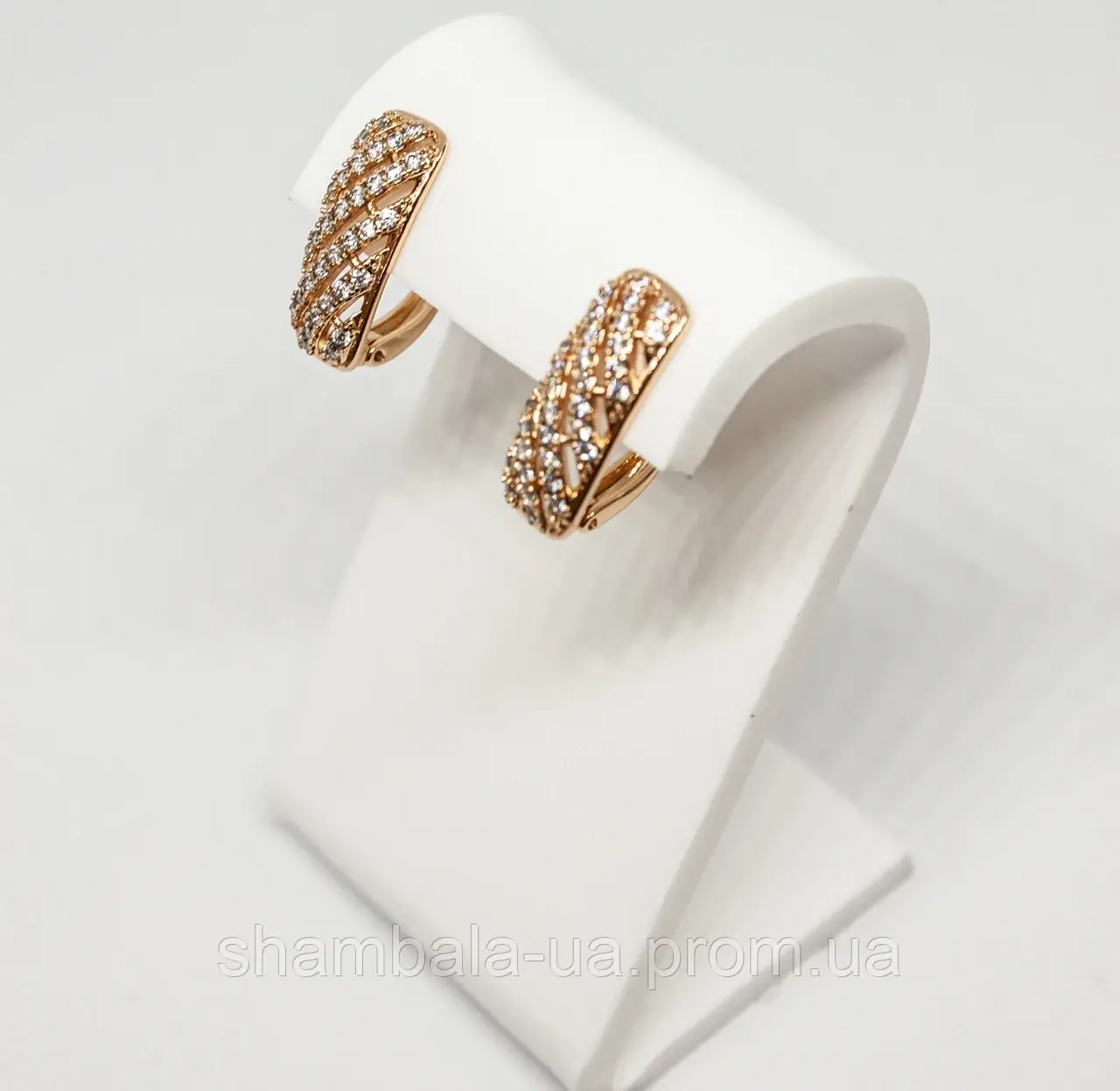 Сережки Xuping Jewelry "Golden diagonal" позолота (74634)