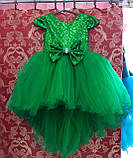 Пишне зелене видовжене блискуче плаття Ялинка-подовжена, фото 2