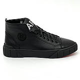 Зимові чоловічі кеди чорна шкіра на шерсті 140396(1ш) 40 розмір Міда, фото 2