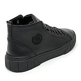 Зимові чоловічі кеди чорна шкіра на шерсті 140396(1ш) 40 розмір Міда, фото 3