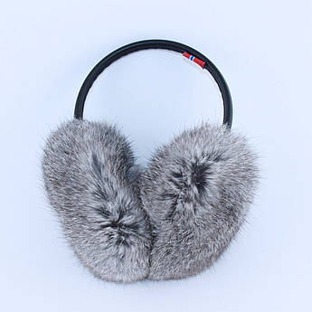 Хутряні навушники SnowyWin Натуральне Хутро Кролика Сірий(010755)