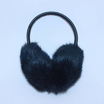 Хутряні навушники SnowyWin Натуральне Хутро Кролика Темно-синій (010755)