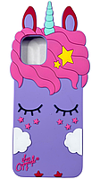 Резиновый 3D чехол для Samsung Galaxy A03 (на самсунг а03) My little pony фиолетовый