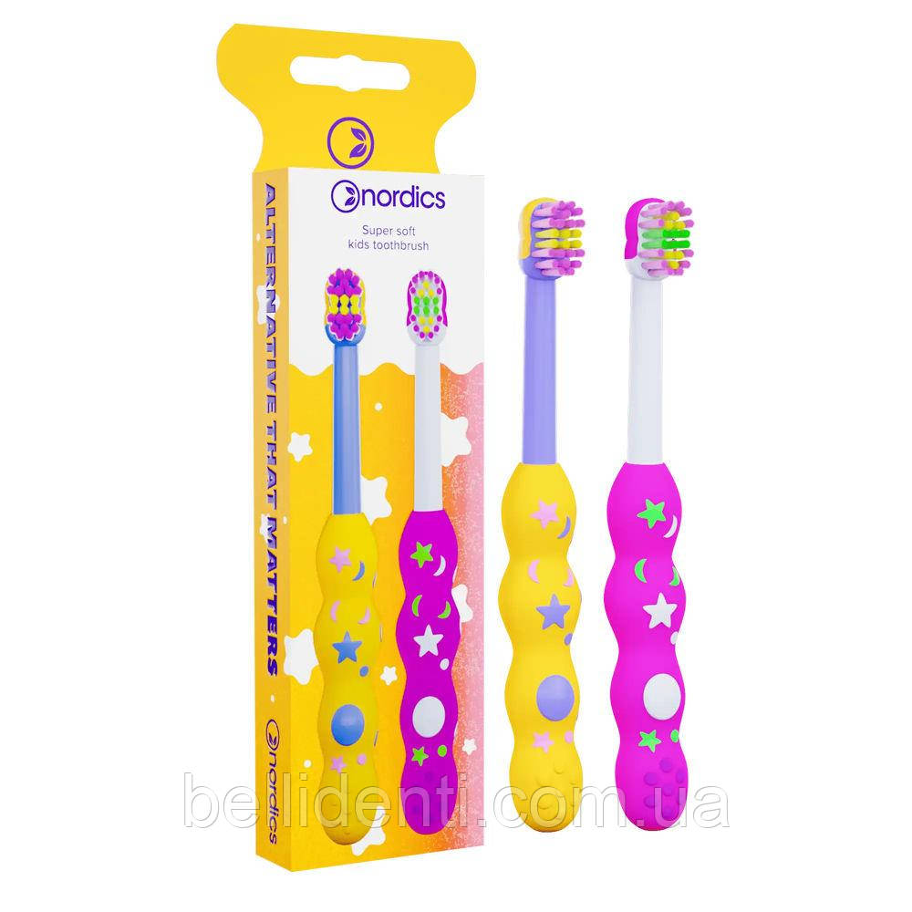 Набір дитячих зубних щіток Nordics Kids 4080 від 0 до 2 років (super soft), 2 шт
