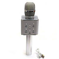 Аккумуляторный Bluetooth микрофон в чехле Q7, Микрофон караоке с блютузом, Микрофон с колонкой