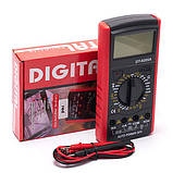 Цифровий мультиметр тестер Digital DT-9205A Червоний, фото 3