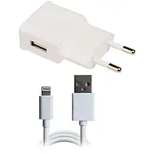 Мережевий зарядний пристрій для телефона Grand-X CH765LTW White (Apple Lightning 1xUSB 1А 5V )