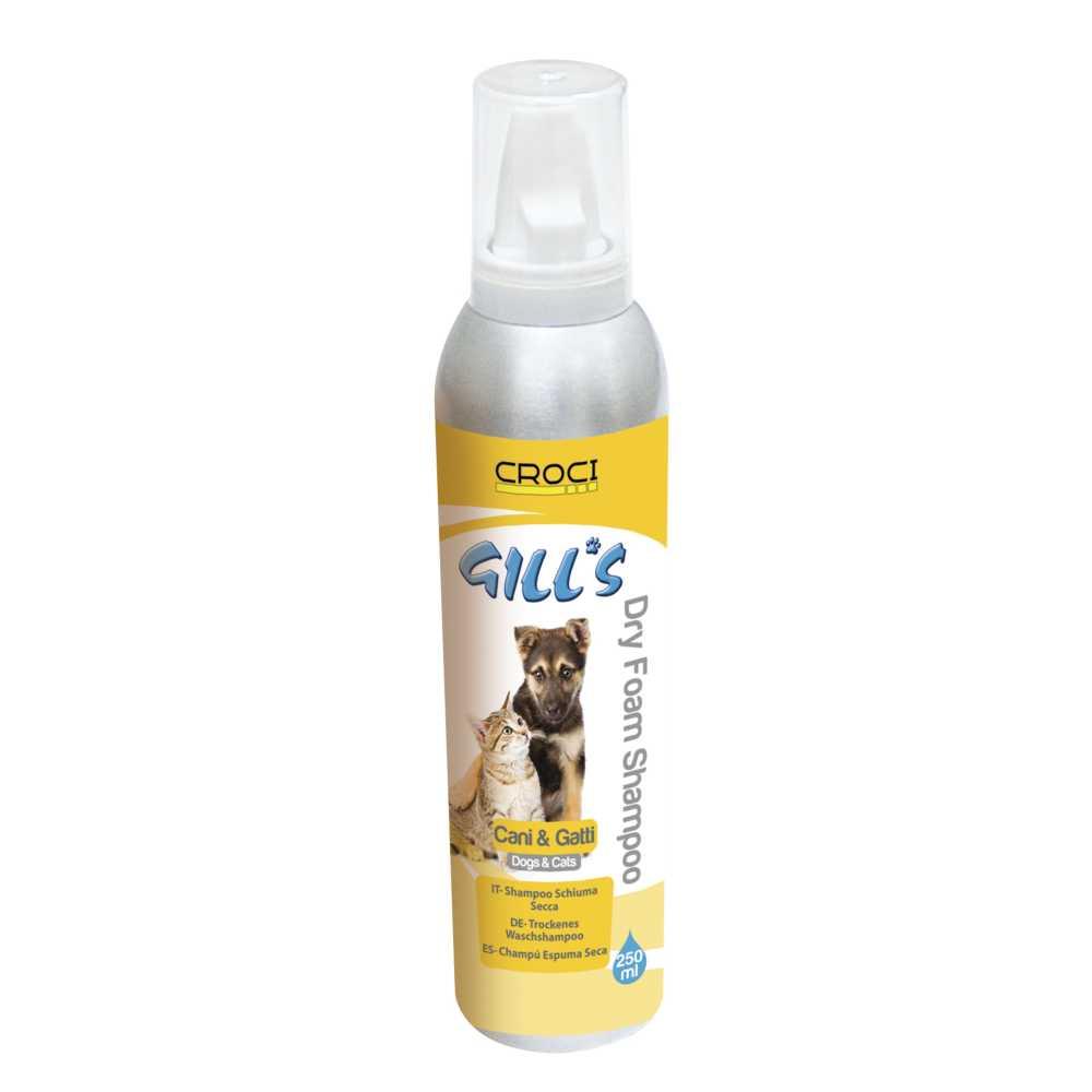 Сухий шампунь-піна універсальний для тварин Croci Gill's 250 мл. Догляд та гігієна для собак та котів
