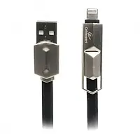 Дата-кабель Cablexpert 1m USB(тато) - Lightning/microUSB(тато) Black