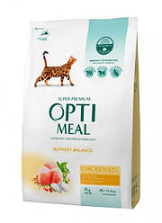 Корм Optimeal Chicken (Оптіміл для дорослих котiв з куркою), 4кг.