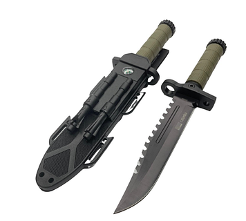 Надійний тактичний ніж з кресалом та компасом на 32 см 2538, якісний  військовий ножик для ЗСУ, GP2