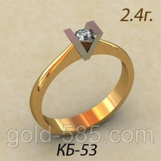 Помолвочное золотое кольцо 585 * з цирконієм