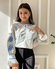 Оригінальна блуза-сорочка вишиванка з довгим рукавом норма