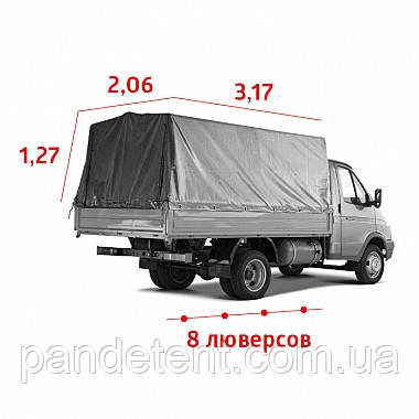 ПВХ тент на ГАЗель( Бельгія ) стандарт 3,17 м - сірий з тканини ПВХ, фото 1