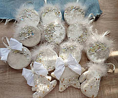 Великий набір оксамитових іграшок на ялинку, 13 шт