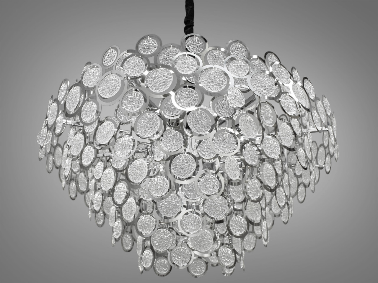 Елегантна сучасна люстра-підвіс для зали, колір хром, на 19 ламп 88011-800HR-LS, фото 1