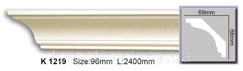 Карниз стельовий гнучкий K 1219 (2.44 м) Flexi, Harmony, фото 1