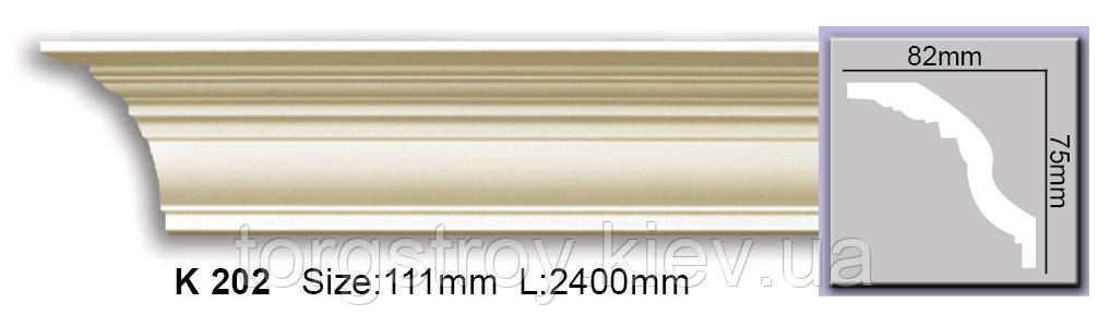 Карниз стельовий K 202 (2.44 м), Harmony, фото 1