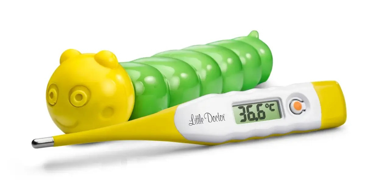 Термометр електронний Little Doctor 302, водонепроникний, гнучкий наконечник, корпус у формі веселої гусениці
