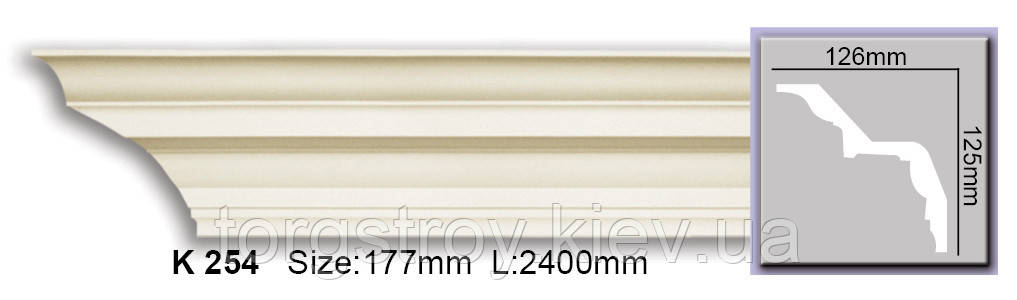 Карниз стельовий K 254 (2.44 м), Harmony, фото 1