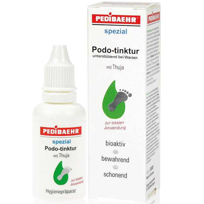 Настоянка для лікування бородавок з олією туї Pedibaehr Podo-tinktur mit Thuja 30 мл, фото 1