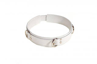 Нашийник Slave leather collar, White
