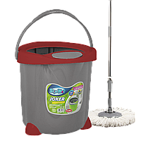 Набор для уборки Planet Spin Mop Joker 15 л серый с красным