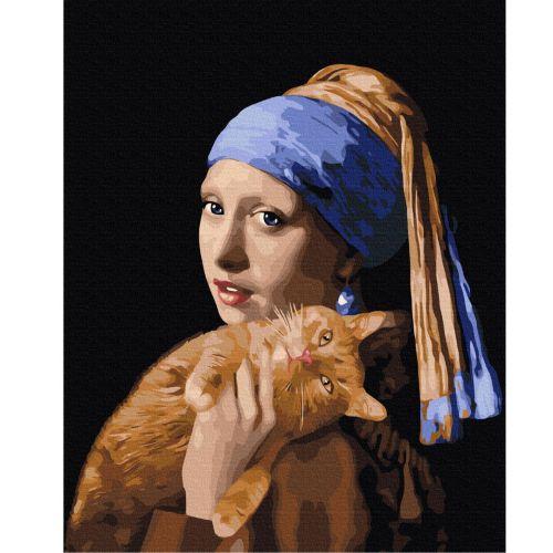 Картина за номерами "Дівчина з рудим котом" ★★★★ [tsi191252-TSI]