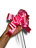 Бант затяжка рожевий 30 мм для оформлення подарунків і сувенірів, фото 2