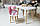 Білий прямокутний столик і стільчик дитячий рожевий ведмежа з білим сидінням. Білий дитячий столик, фото 6