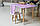 Фіолетовий прямокутний столик і стільчик дитячий метелик з білим сидінням. Фіолетовий дитячий столик, фото 4