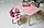 Рожевий прямокутний столик і стільчик дитячий ведмежа. Рожевий дитячий столик, фото 5