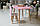 Рожевий прямокутний стіл і стільчик дитячий метелик з білим сидінням. Рожевий дитячий столик, фото 3