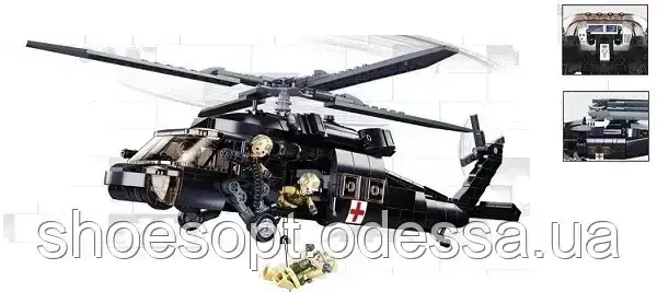 Конструктор Военный вертолет Спецназ: 692 деталей - фото 1 - id-p1015130815