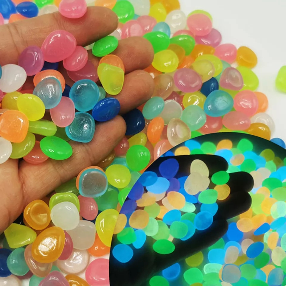 Фосфорні камені в акваріум різнобарвні маленькі - у наборі біля 300шт., (розмір одного каменя 1см), фото 1