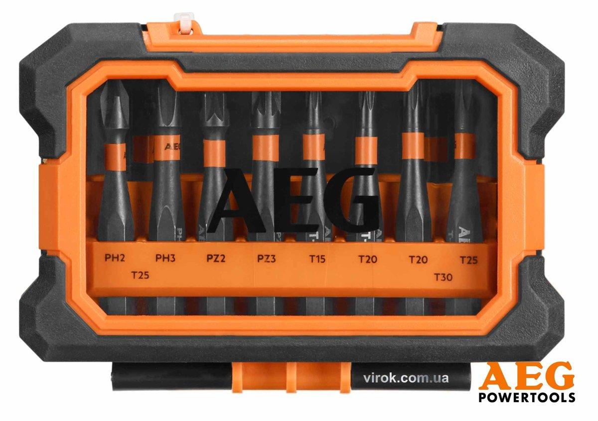 Набір насадок викруткових ударних AEG : l= 50 мм, HEX- 1/4", 10 шт. в футлярі