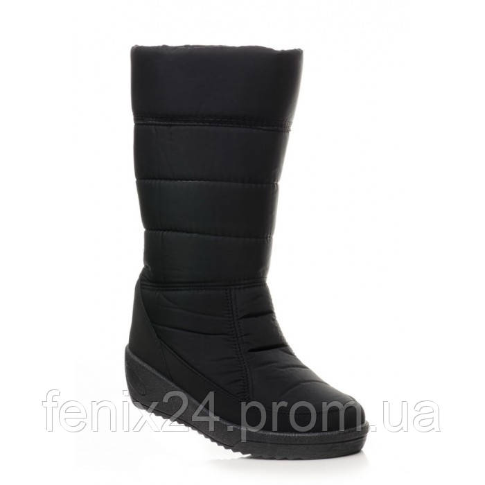Жіночі зимові чоботи (дутики) Марго 1441 чорні на змійці. 40 - фото 1 - id-p2100840304