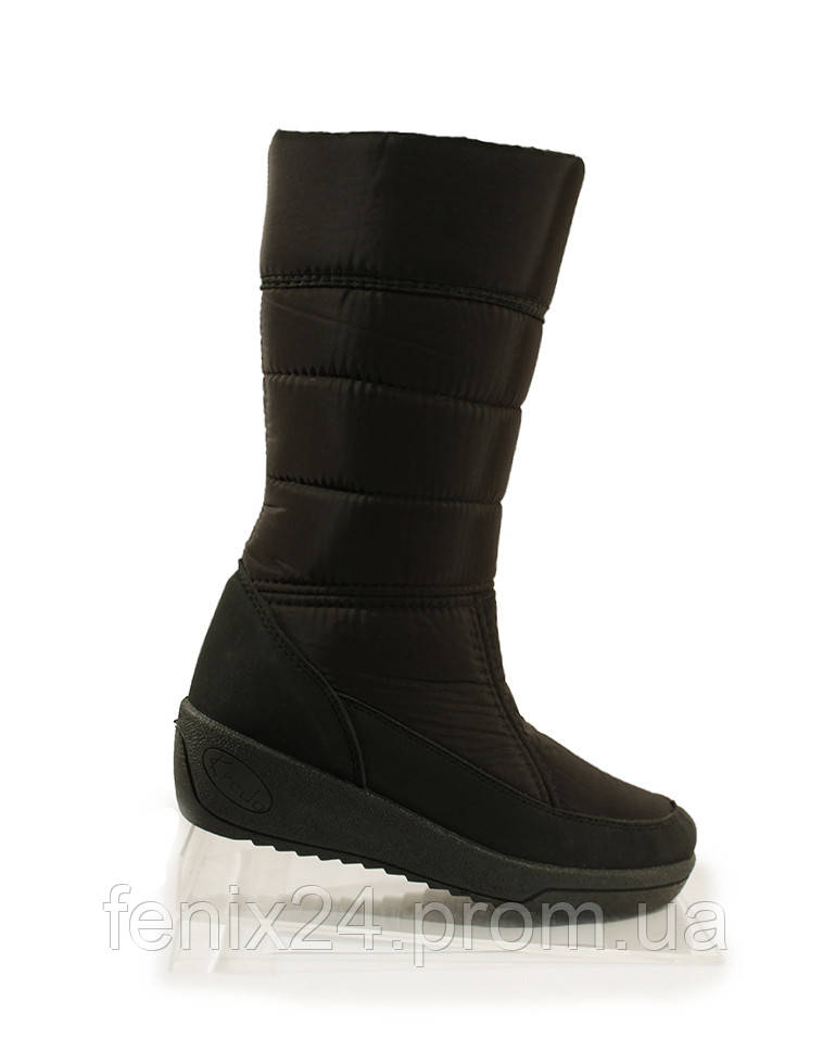 Жіночі зимові чоботи (дутики) Марго 1441 чорні на змійці. - фото 2 - id-p838609621